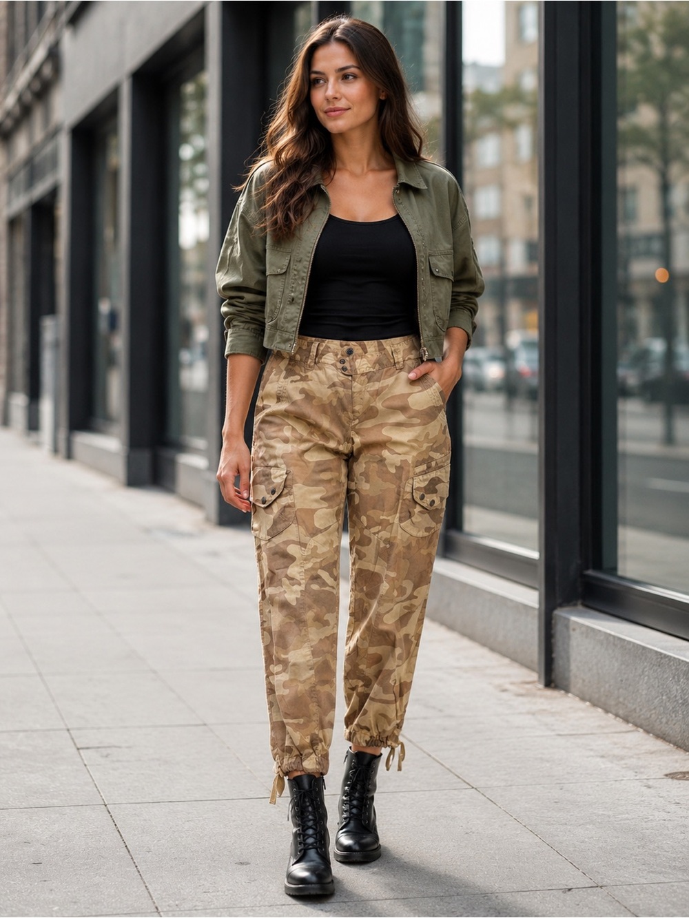Lauren Ralph Lauren camouflage Cargo Pants Beige Active Casual